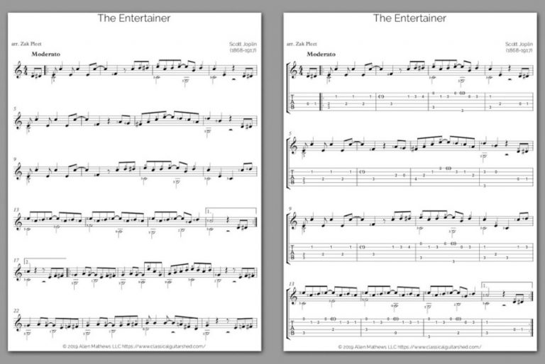 The entertainer guitar duet pdf